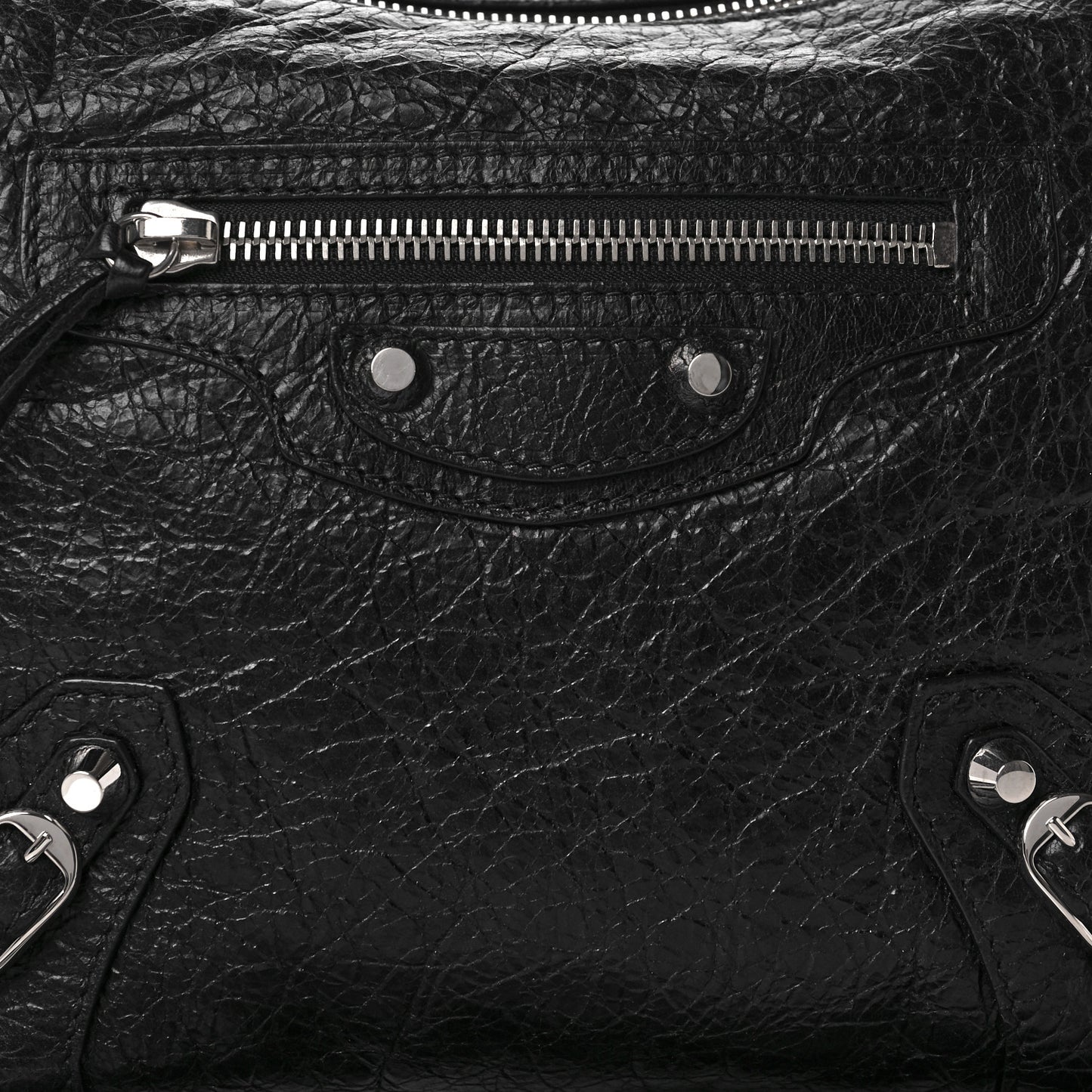 Agneau Classic SIlver Hardware XS Reporter Crossbody Black