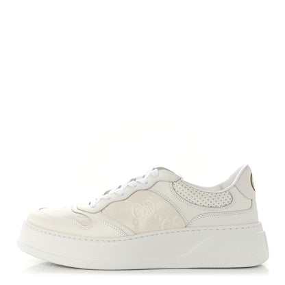 Gucci Calfskin GG Tennis Embossed Perforated Mens Interlocking G 55mm Sneakers 8 Great White 1 of 9