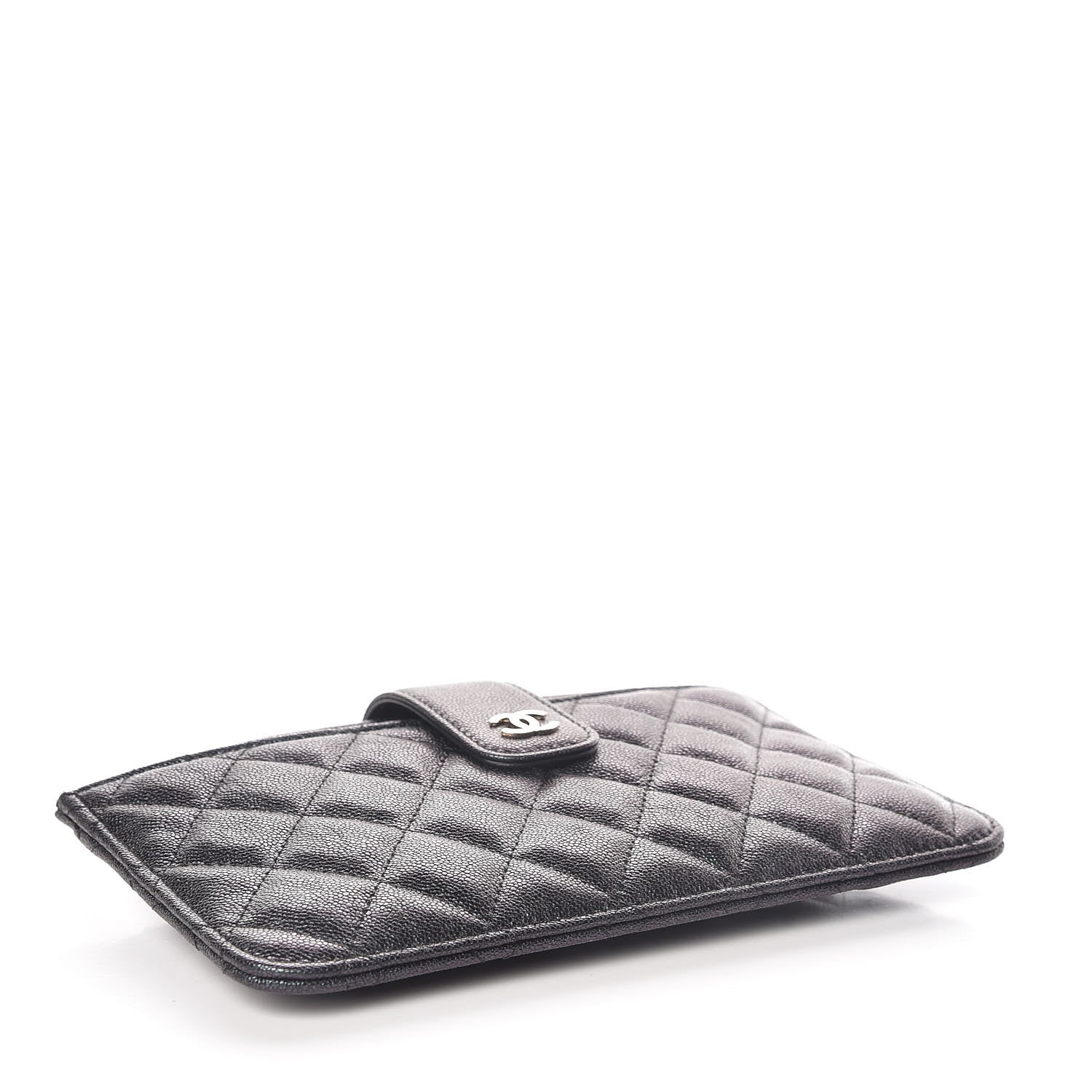 Chanel Iridescent Caviar Quilted Classic Strap Pouch Black 4 of 10