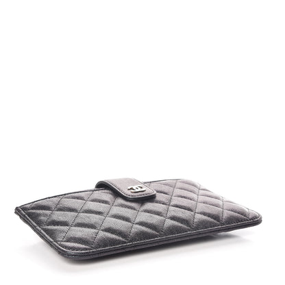 Chanel Iridescent Caviar Quilted Classic Strap Pouch Black 4 of 10