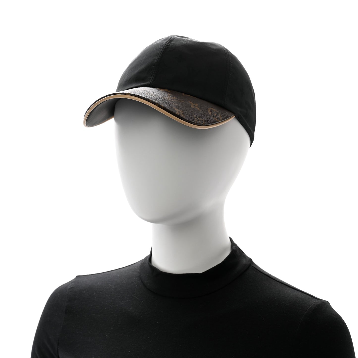 Polyester Silk Monogram LV Get Ready Cap M Black