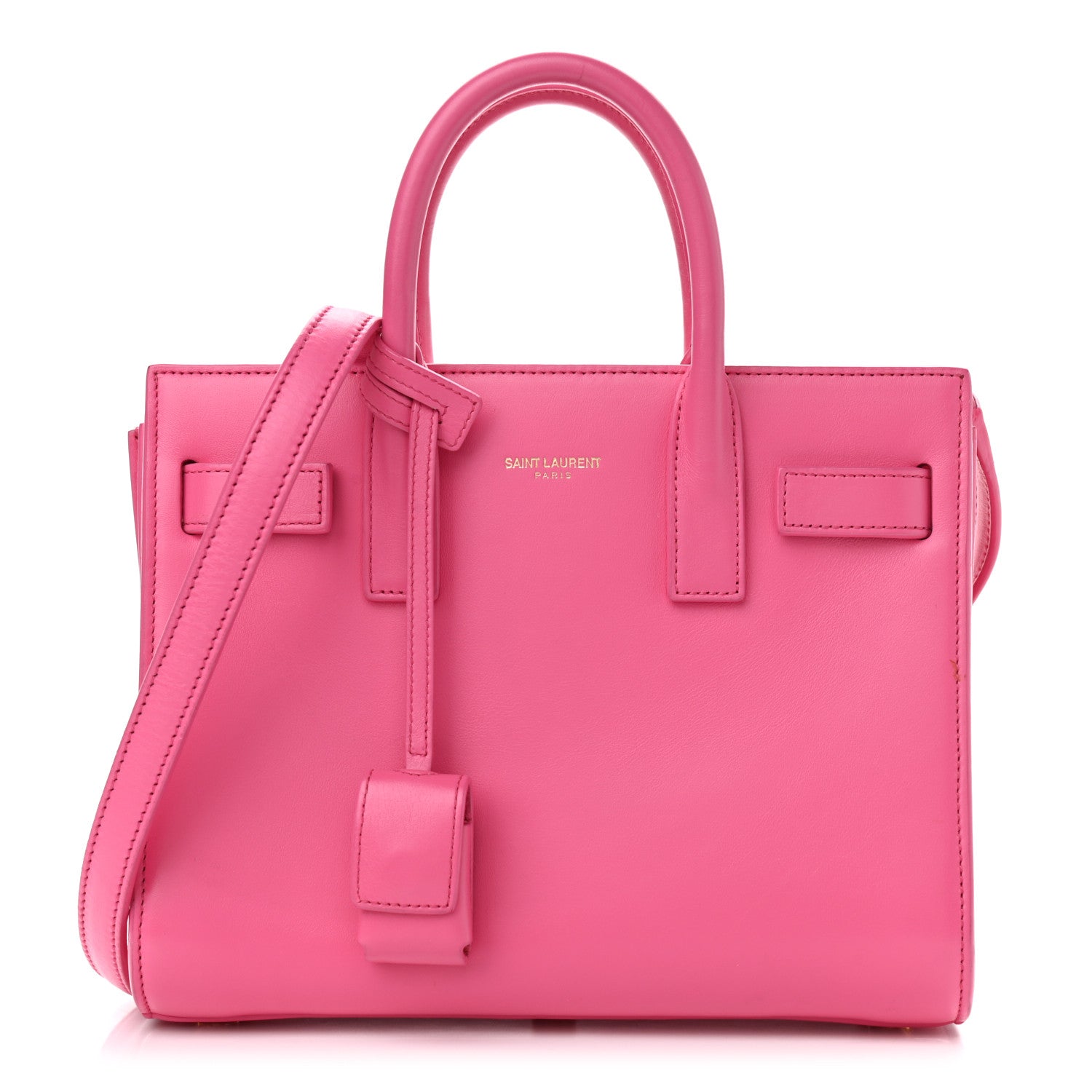 Saint Laurent Calfskin Nano Sac De Jour Lipstick Fuchsia 1 of 13