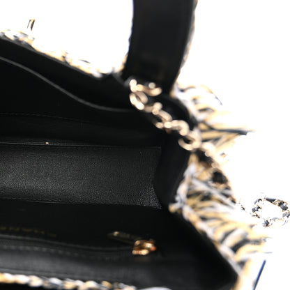 Chanel Raffia Fringe Nano Kelly Shopper Yellow Beige Black 5 of 9