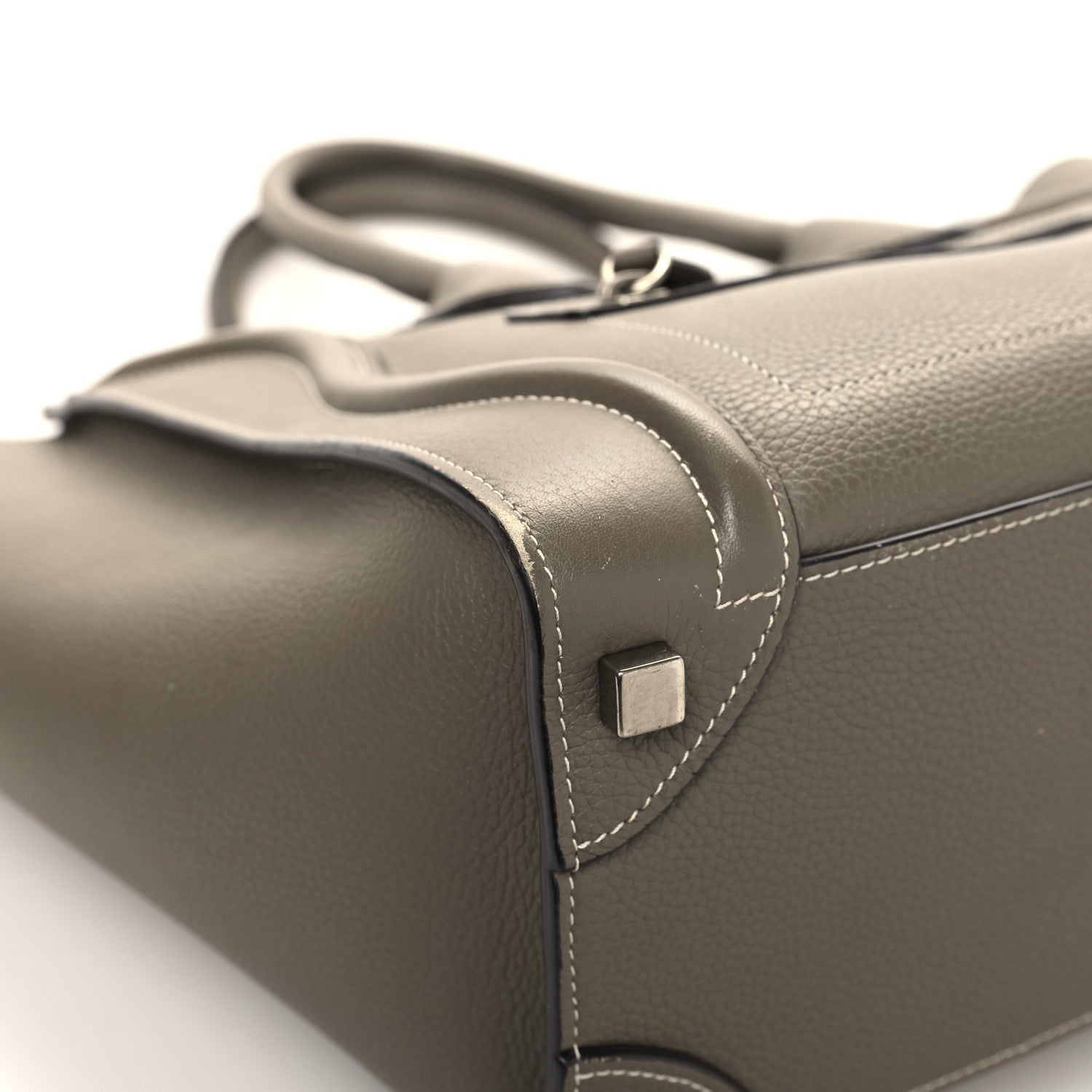 Celine Drummed Calfskin Micro Luggage Souris 9 of 14