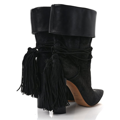 Saint Laurent Calfskin Suede Tanger Tassel Boot 35 Black 4 of 7