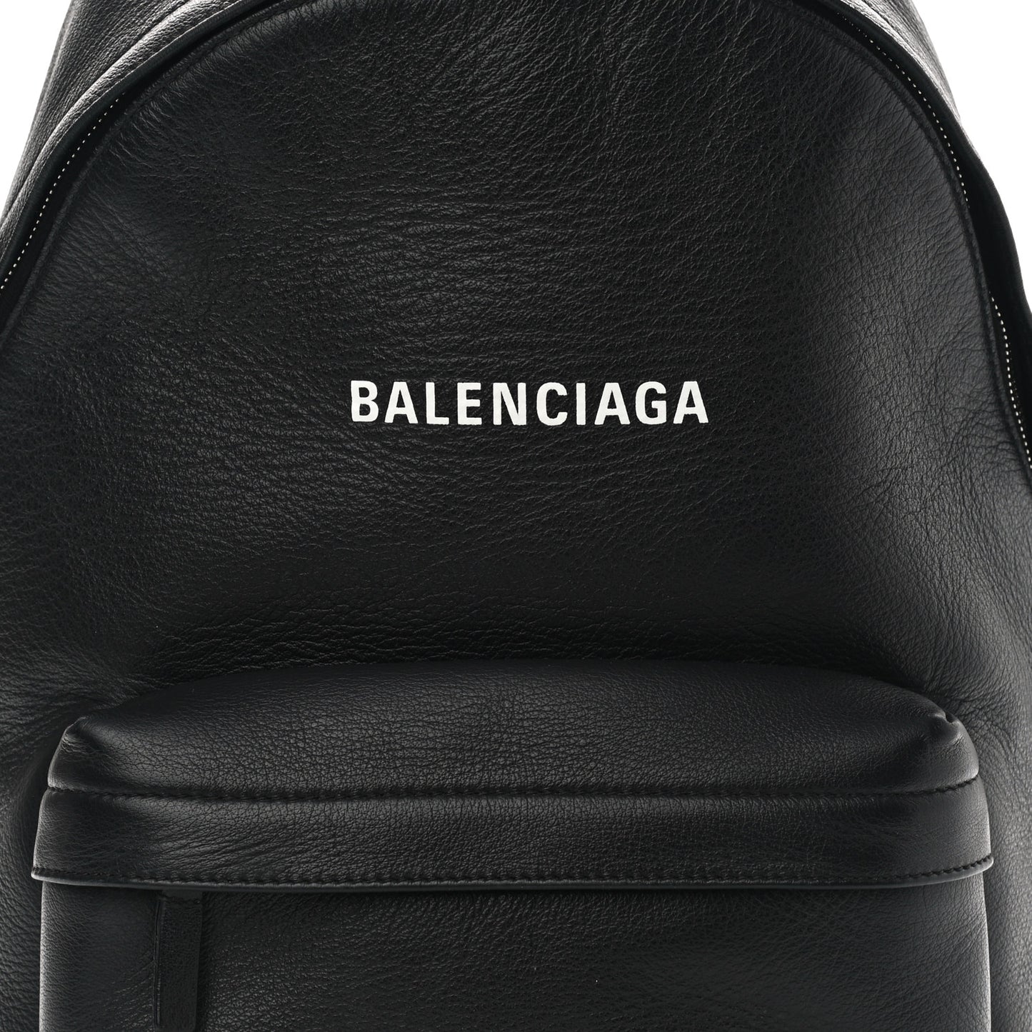Smooth Calfskin Logo Small Everyday Backpack Black White