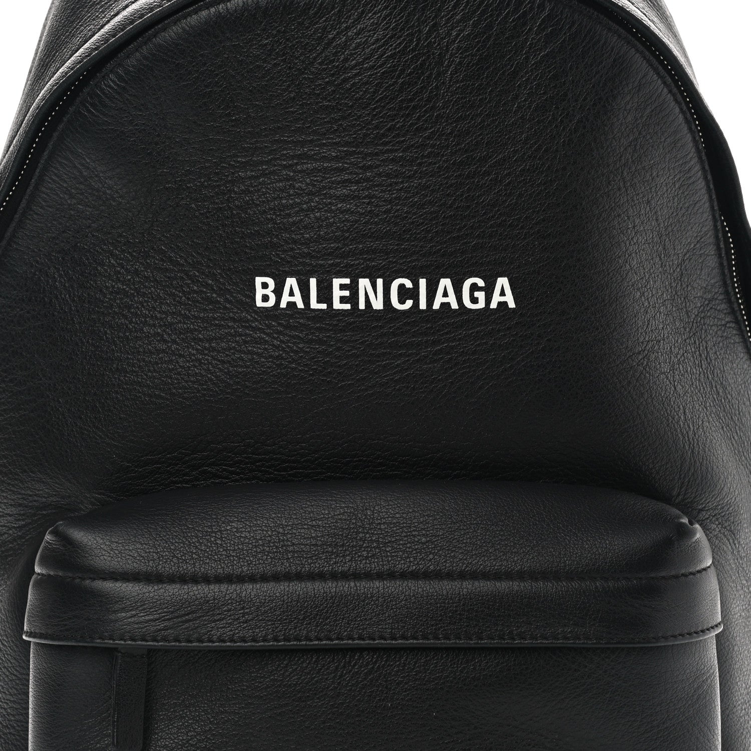Balenciaga Smooth Calfskin Logo Small Everyday Backpack Black White 8 of 10