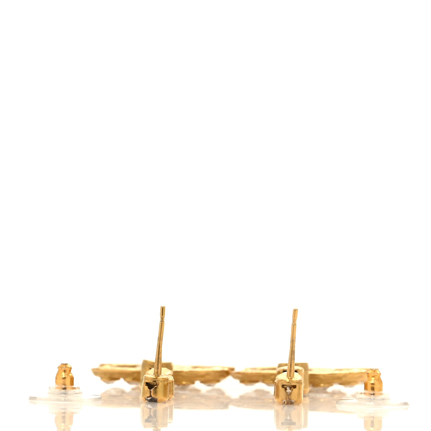 Crystal CC Drop Earrings Gold