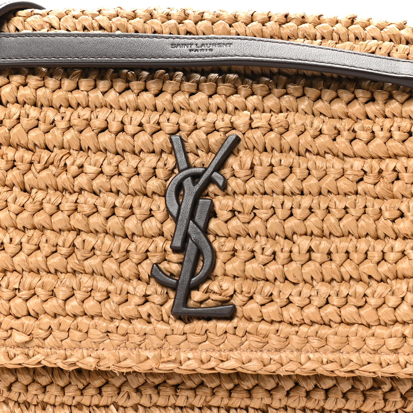 Raffia Calfskin Monogram Medium Niki Chain Satchel Natural