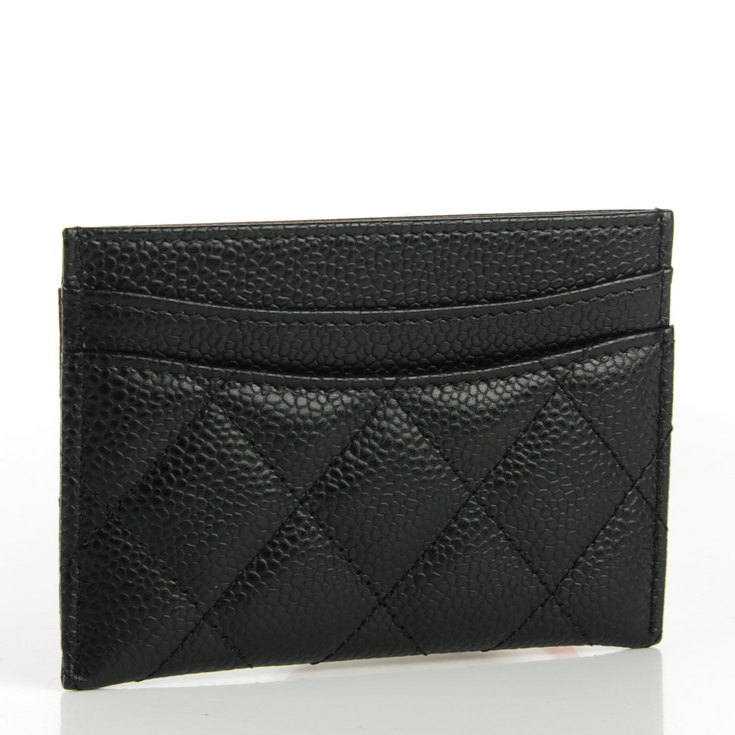 Caviar Quilted Card Holder Black
