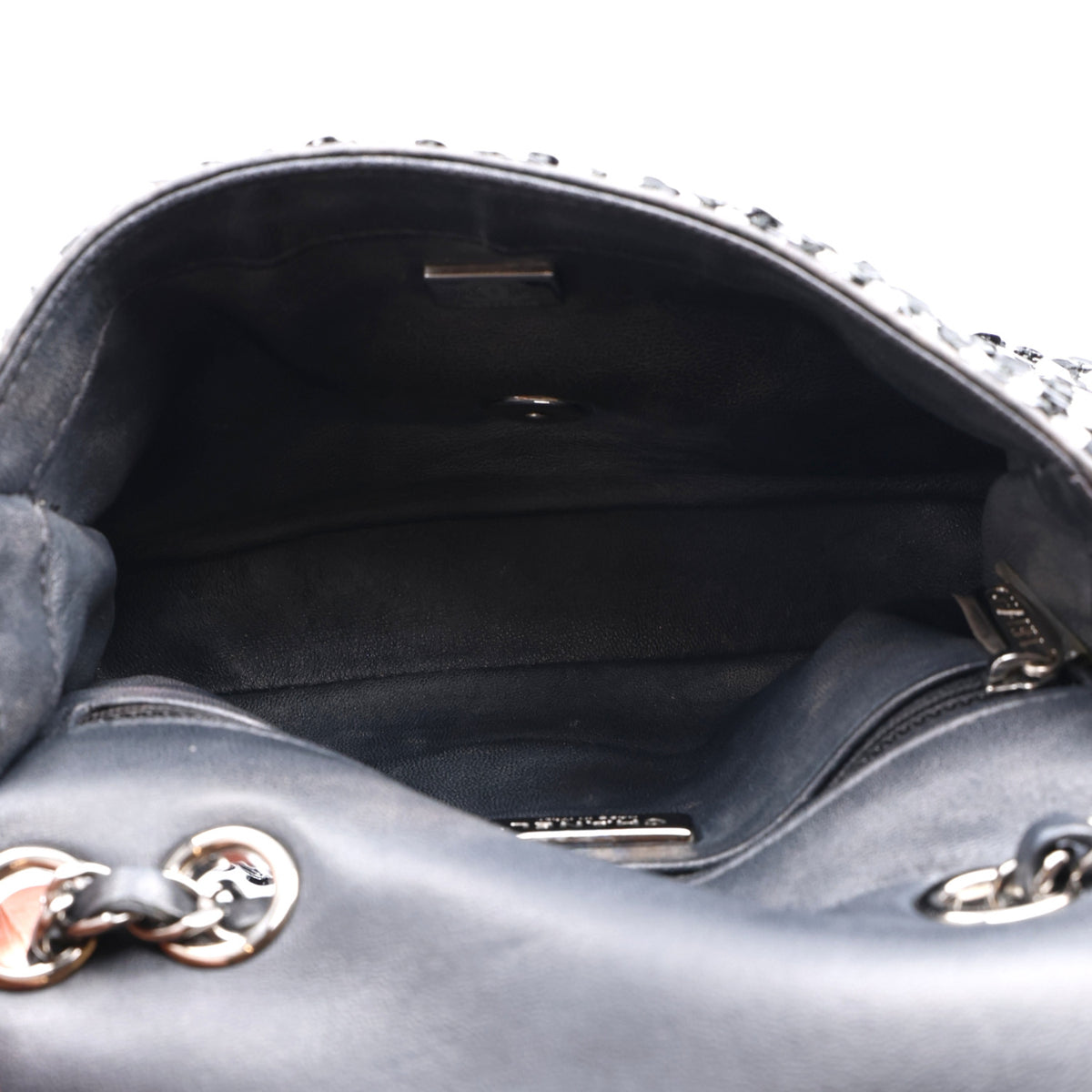Chanel Sequin Lambskin Small Flap Black Silver 5 of 10