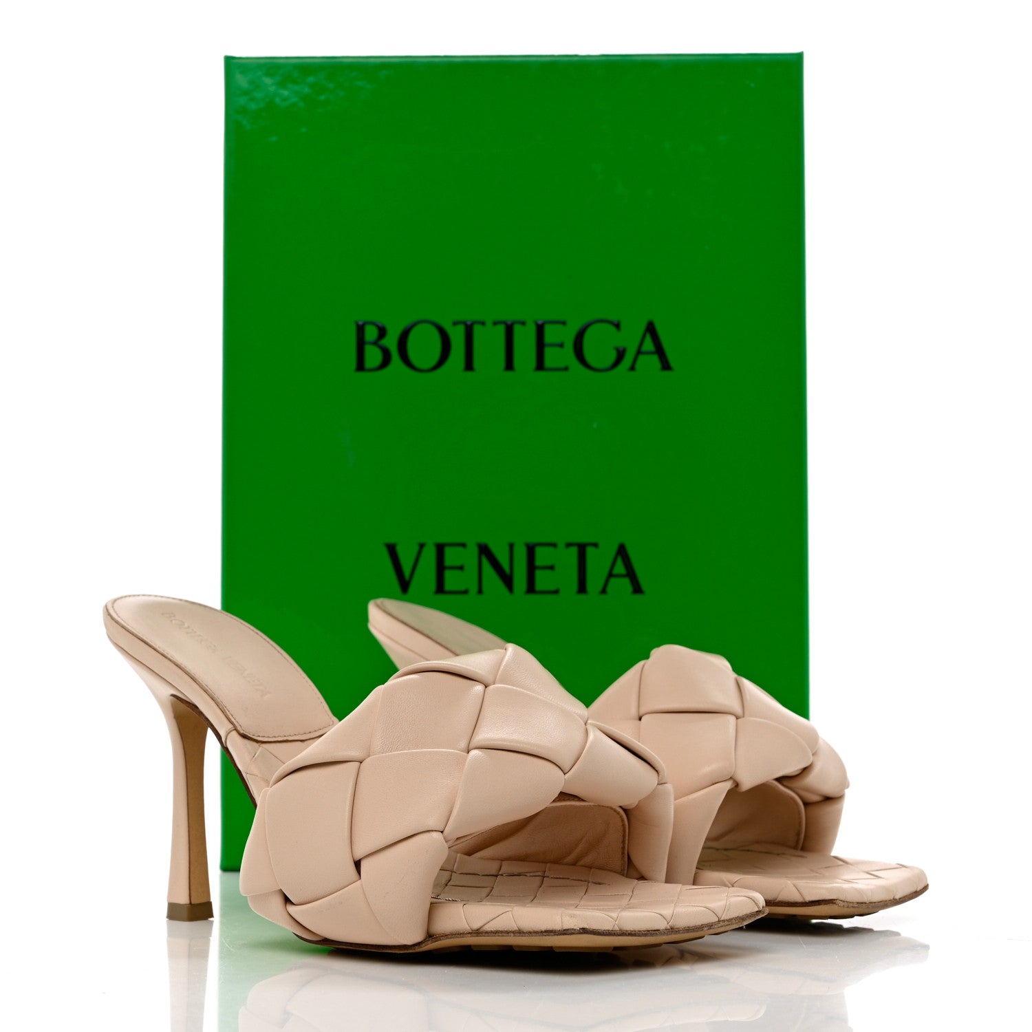 Bottega Veneta Nappa Maxi Intrecciato Lido Mule Sandals 37.5 Cipria 9 of 9