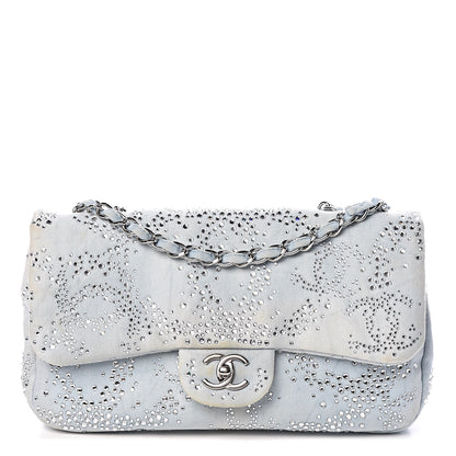 Chanel Denim Quilted Swarovski Crystal Flap Blue 1 of 22