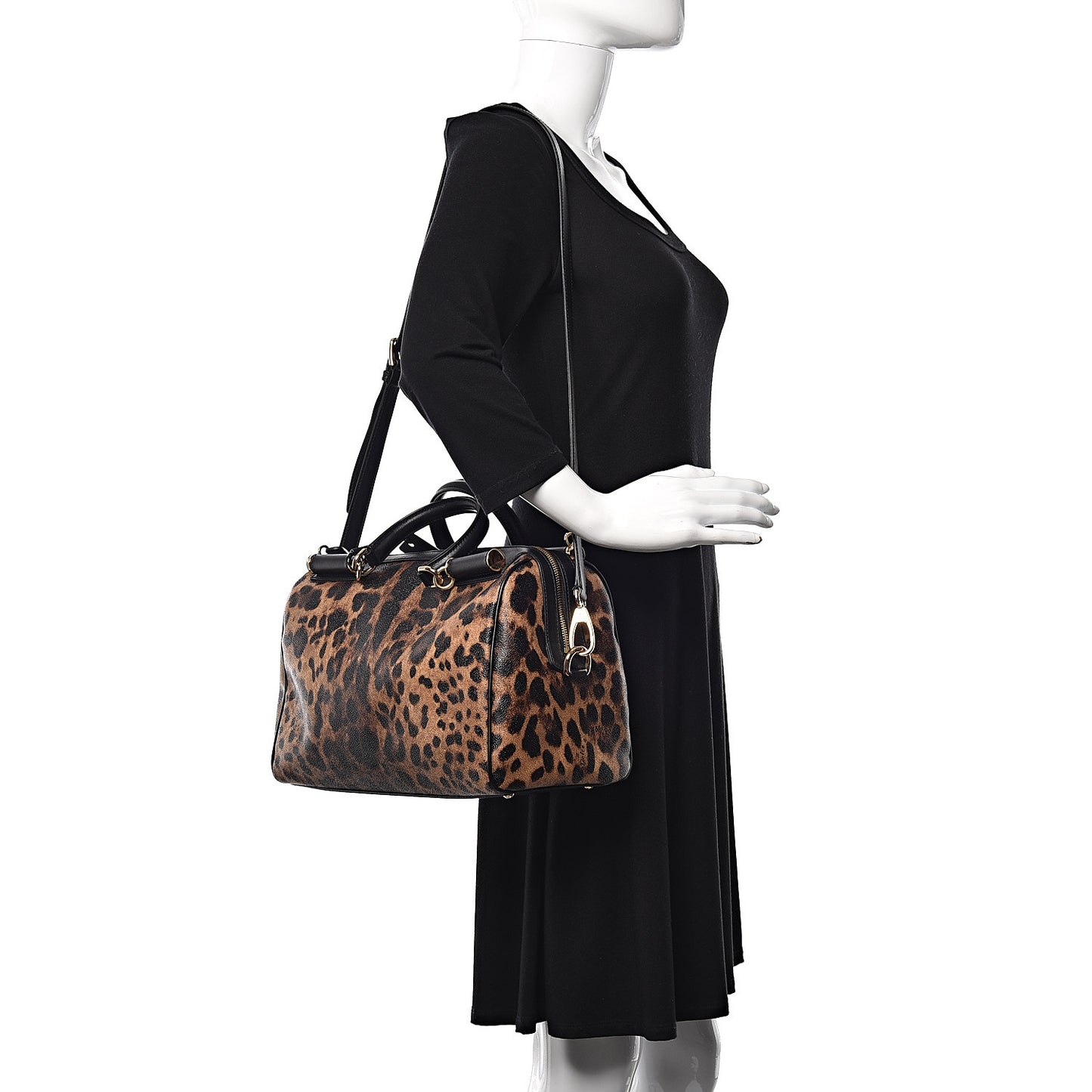 Dauphine Leopard Print Miss Sicily Boston Satchel
