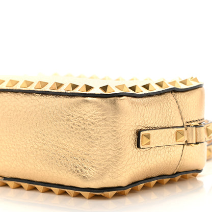 Valentino Garavani Metallic Pebbled Calfskin Rockstud Camera Crossbody Bag Gold 9 of 9