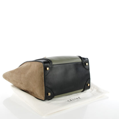 Celine Smooth Calfskin Suede Mini Tri-Color Luggage Almond 4 of 8