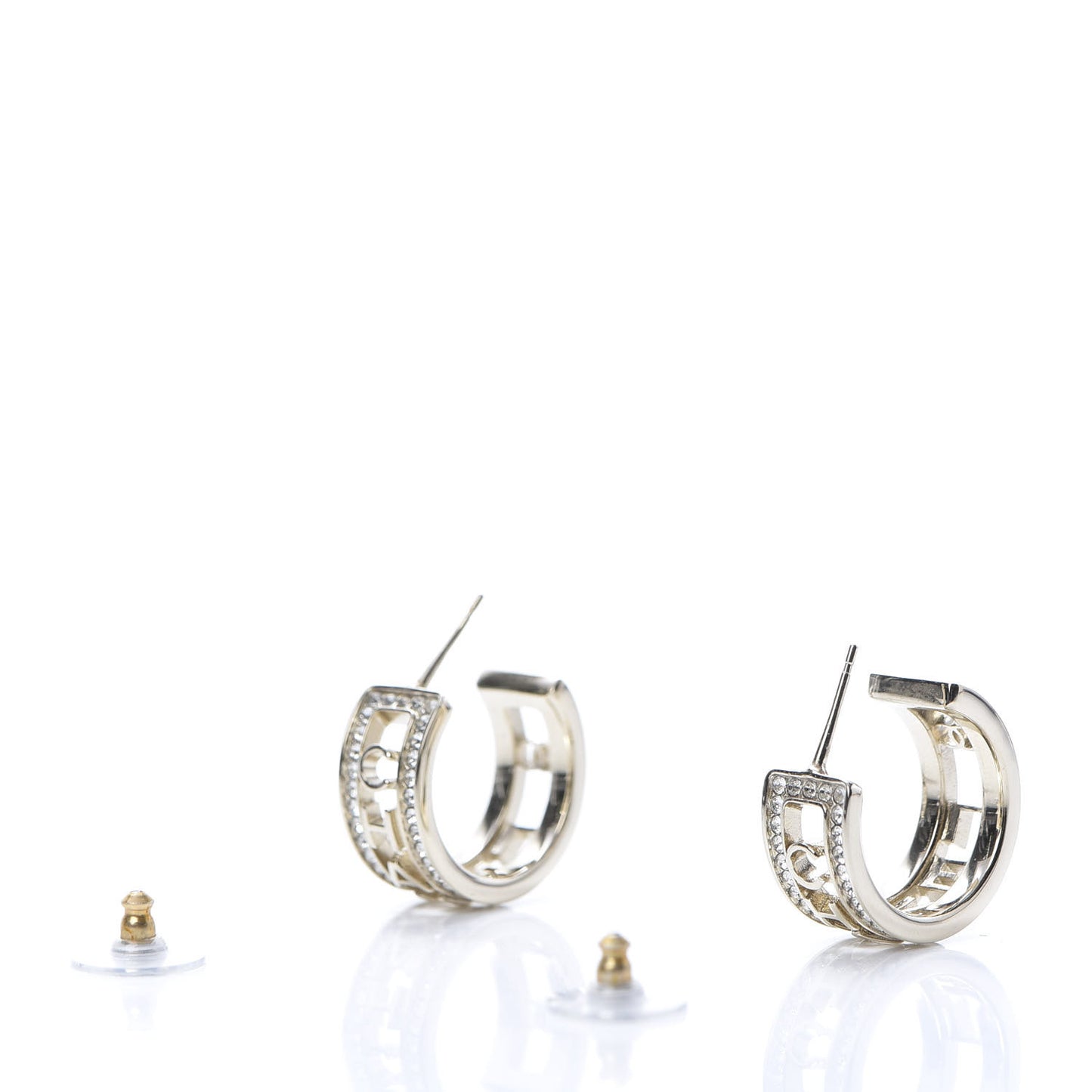 Metal Crystal Bow-tiful CC Hoop Earrings Gold