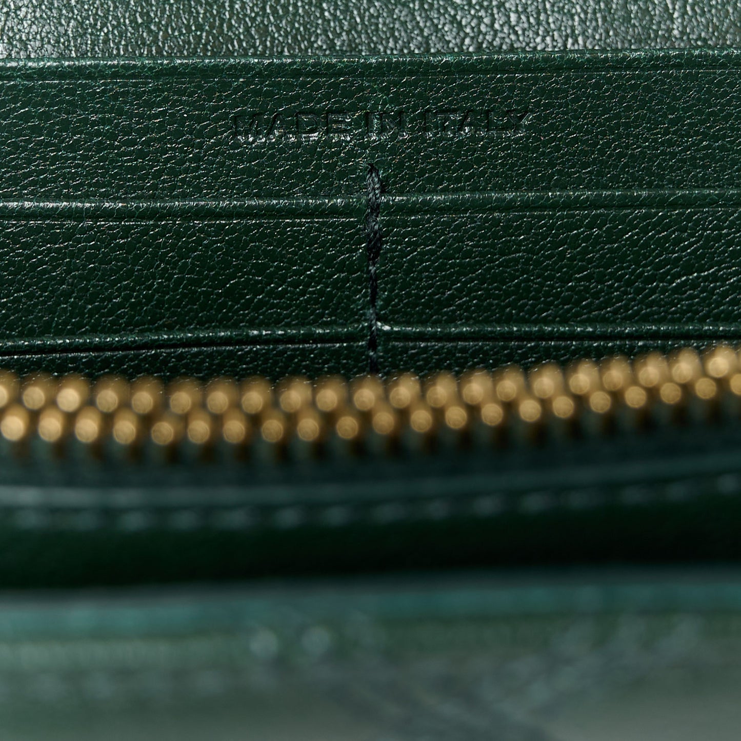 Lambskin Diamond Quilted Becky Chain Wallet Vert Fonce