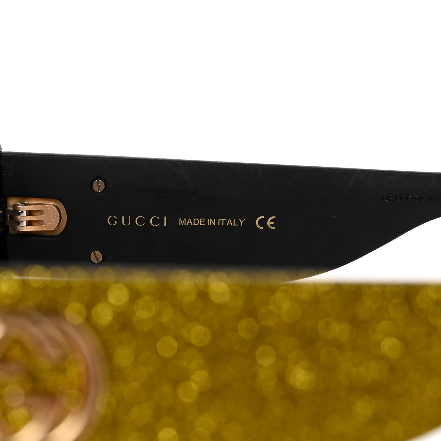 Square Frame GG0102S Sunglasses Glitter Gold