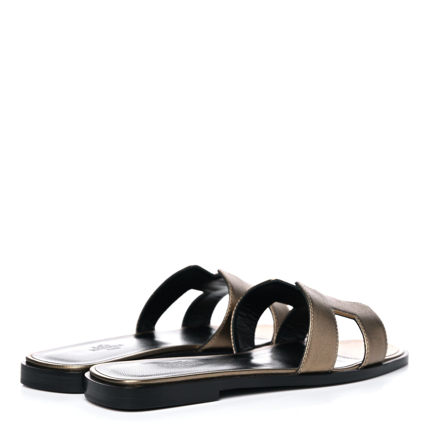 Hermes Metallic Epsom Oran Sandals 36 Vert Bronze 4 of 10
