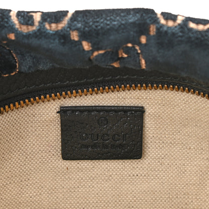 Gucci Velvet GG Monogram Web Belt Bag Blue Beige 6 of 8