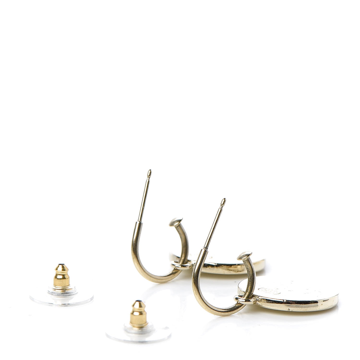 Chanel Enamel CC Drop Earrings White 3 of 5