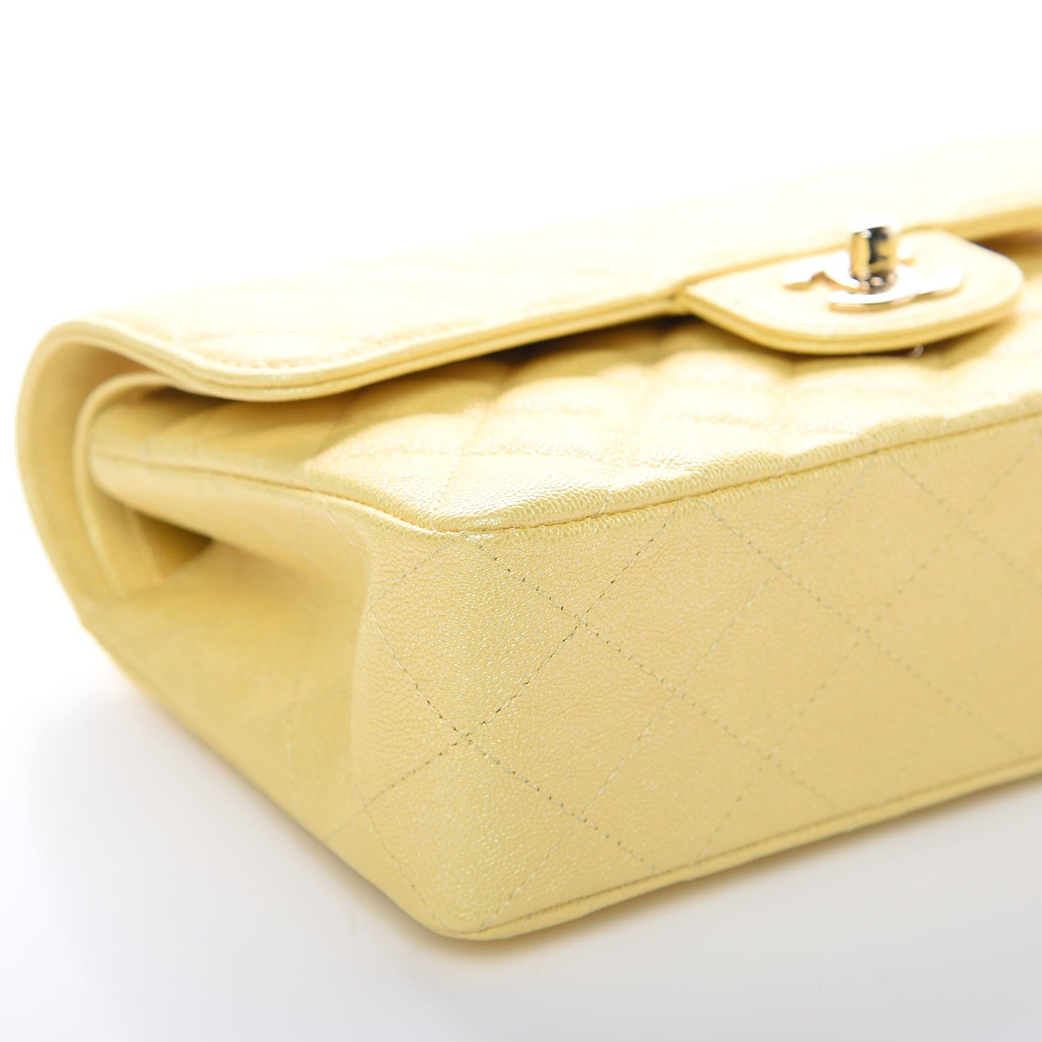 Chanel Iridescent Caviar Quilted Small Double Flap Yellow 8 of 10