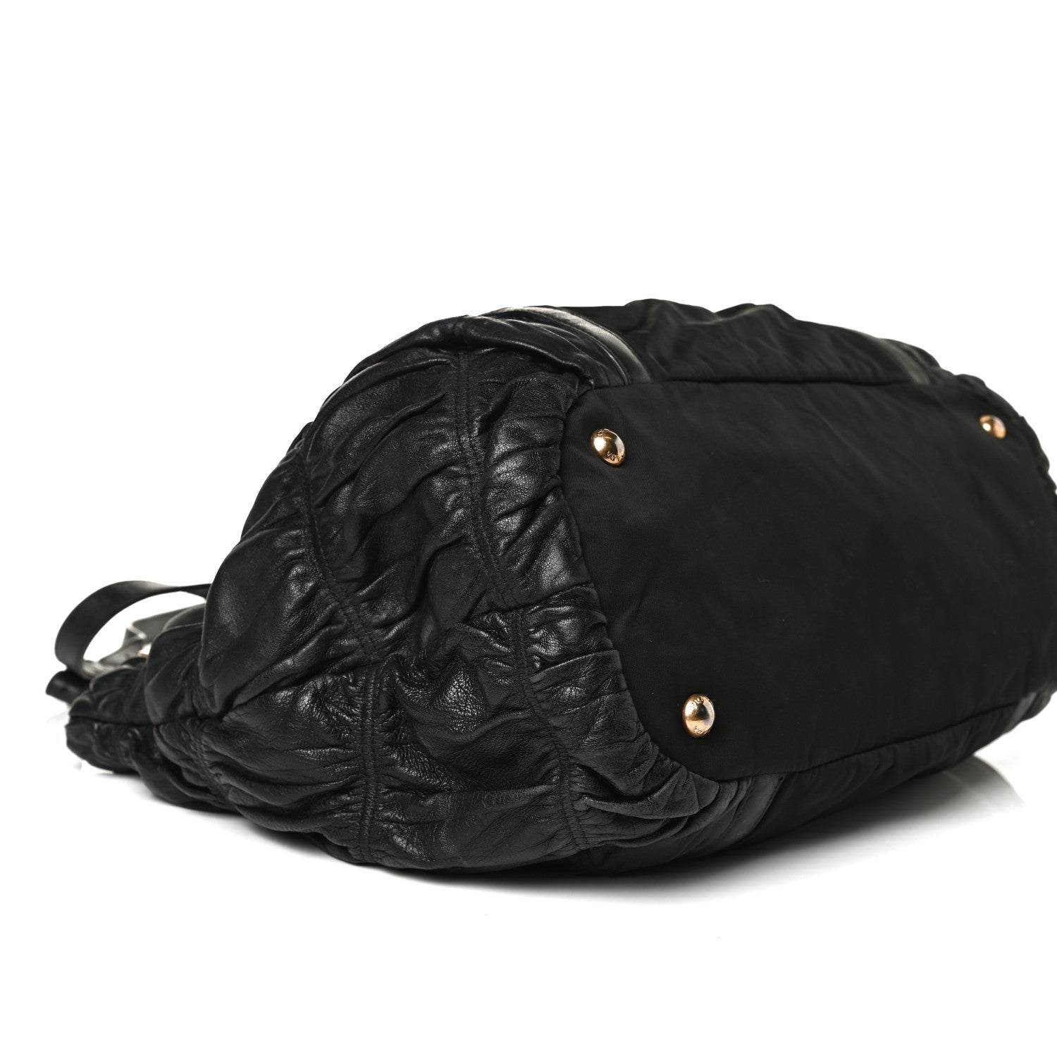 Prada Tessuto Nylon Nappa Gaufre Shoulder Bag Black 7 of 16