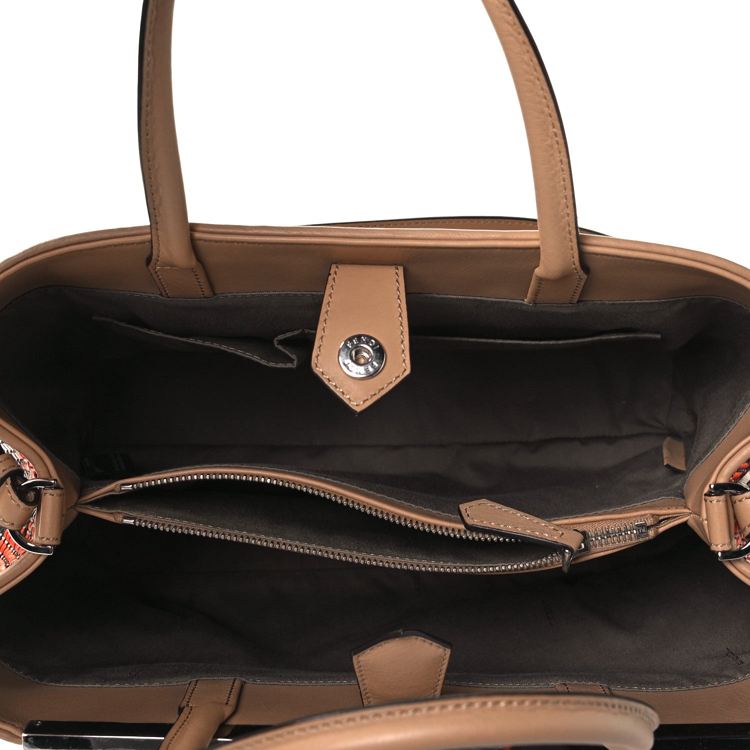 Fendi Woven Raffia Vitello Regular 2Jours Tote Multicolor 6 of 7