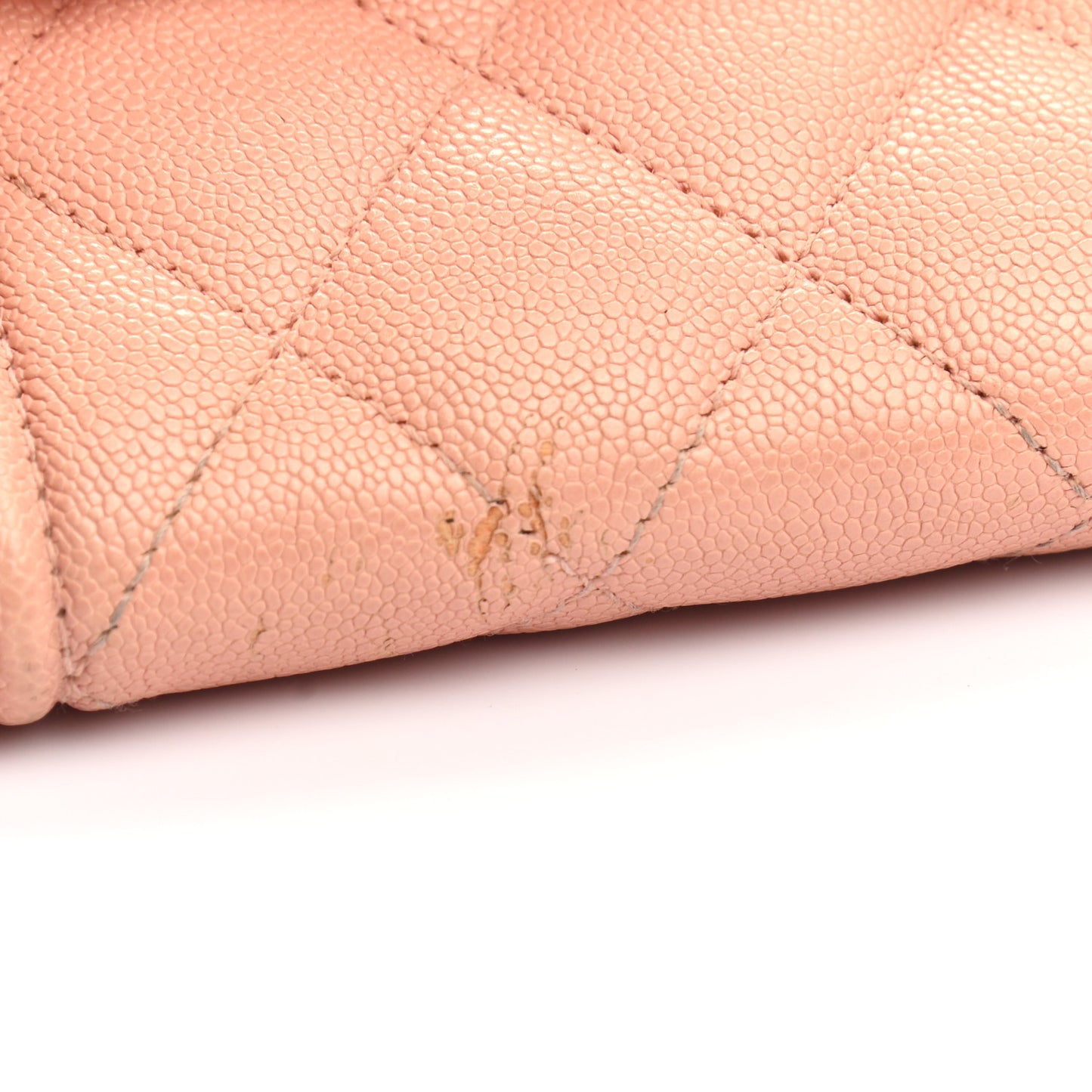 Caviar Quilted Large Boy Gusset Flap Wallet Rose Claire