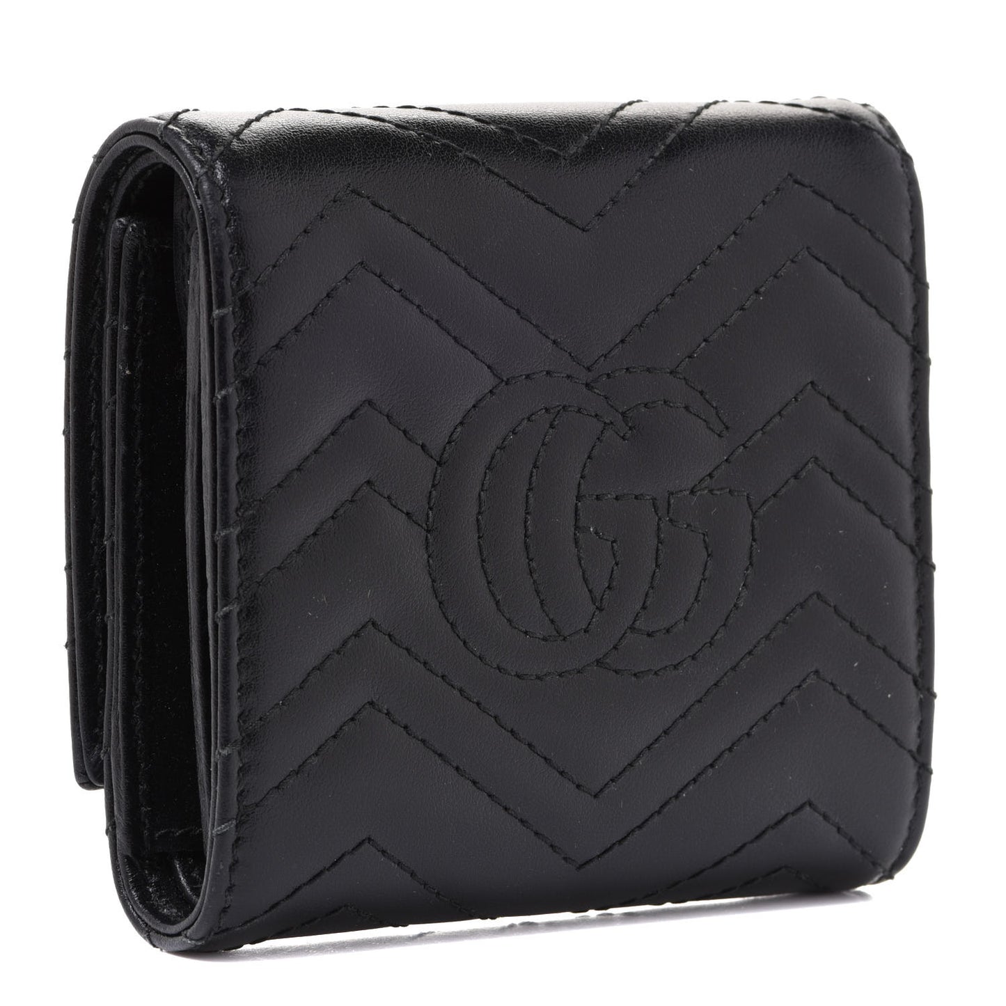 Calfskin Matelasse GG Marmont Medium Wallet Black