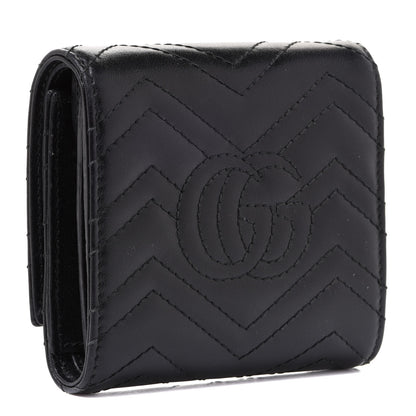 Gucci Calfskin Matelasse GG Marmont Medium Wallet Black 4 of 10
