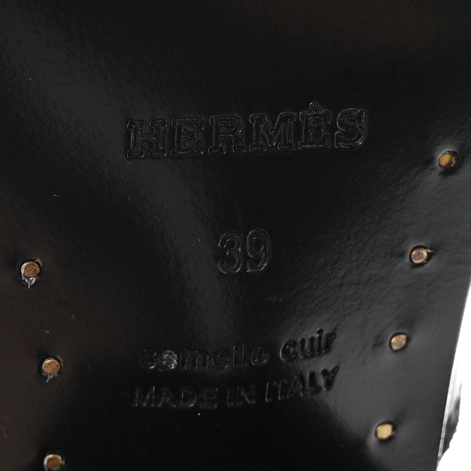 Hermes Calfskin Folk 35 Boots 39 Black 7 of 9