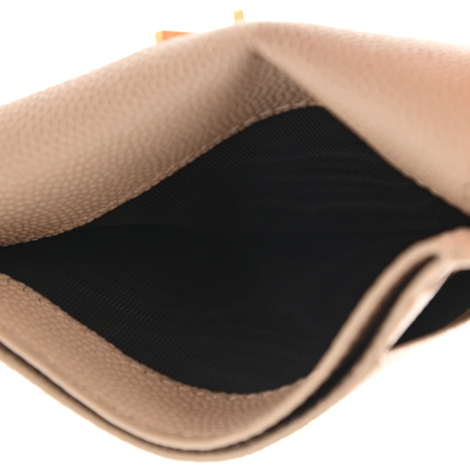 Saint Laurent Grain De Poudre Uptown Monogram Card Case Dark Beige 5 of 9