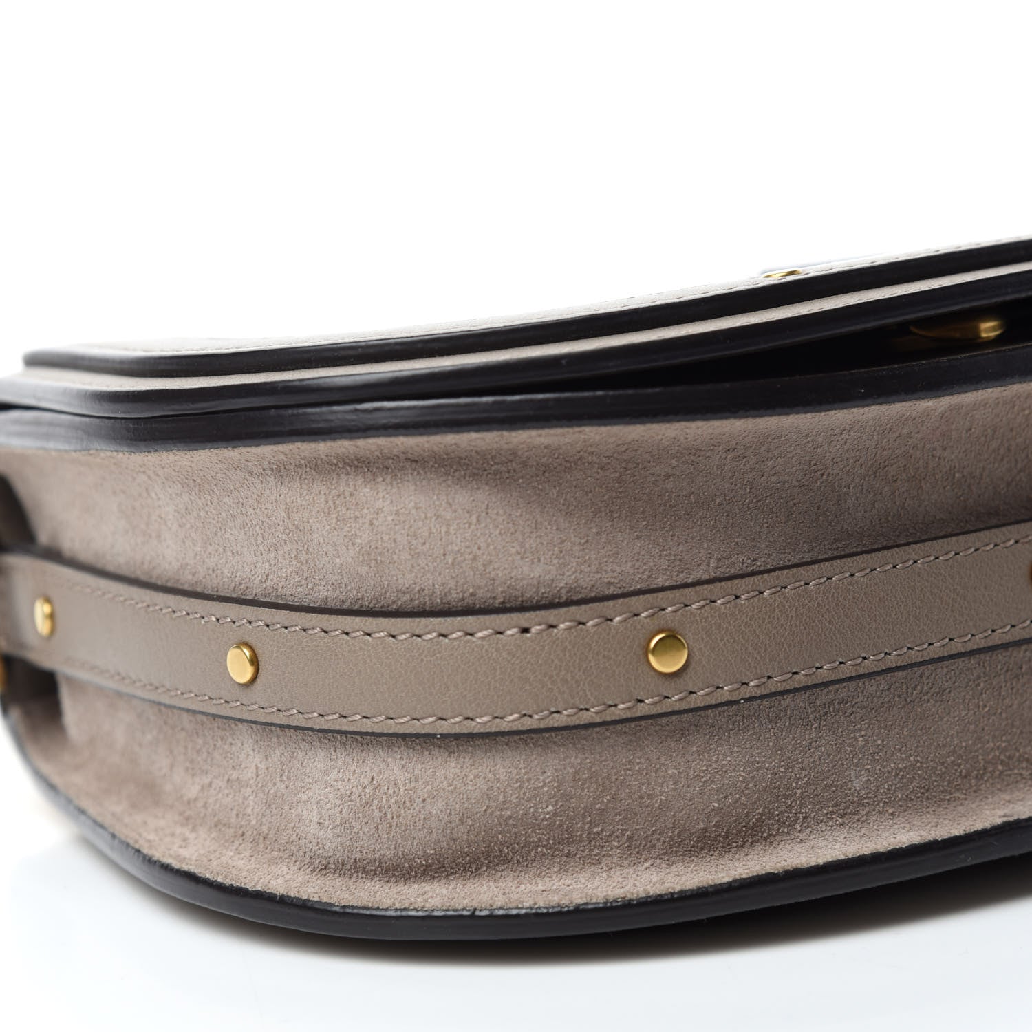Chloe Calfskin Suede Small Nile Bracelet Bag Motty Grey 6 of 9