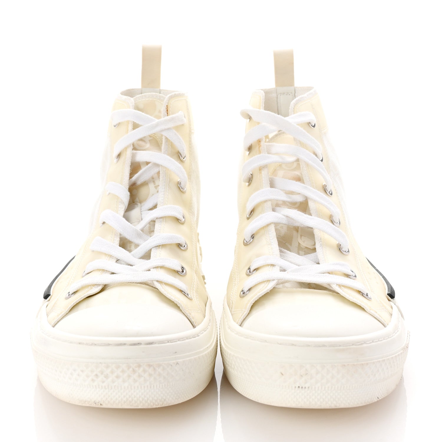 Christian Dior Technical Canvas Oblique Mens B23 High Top Sneakers 43 White 3 of 9