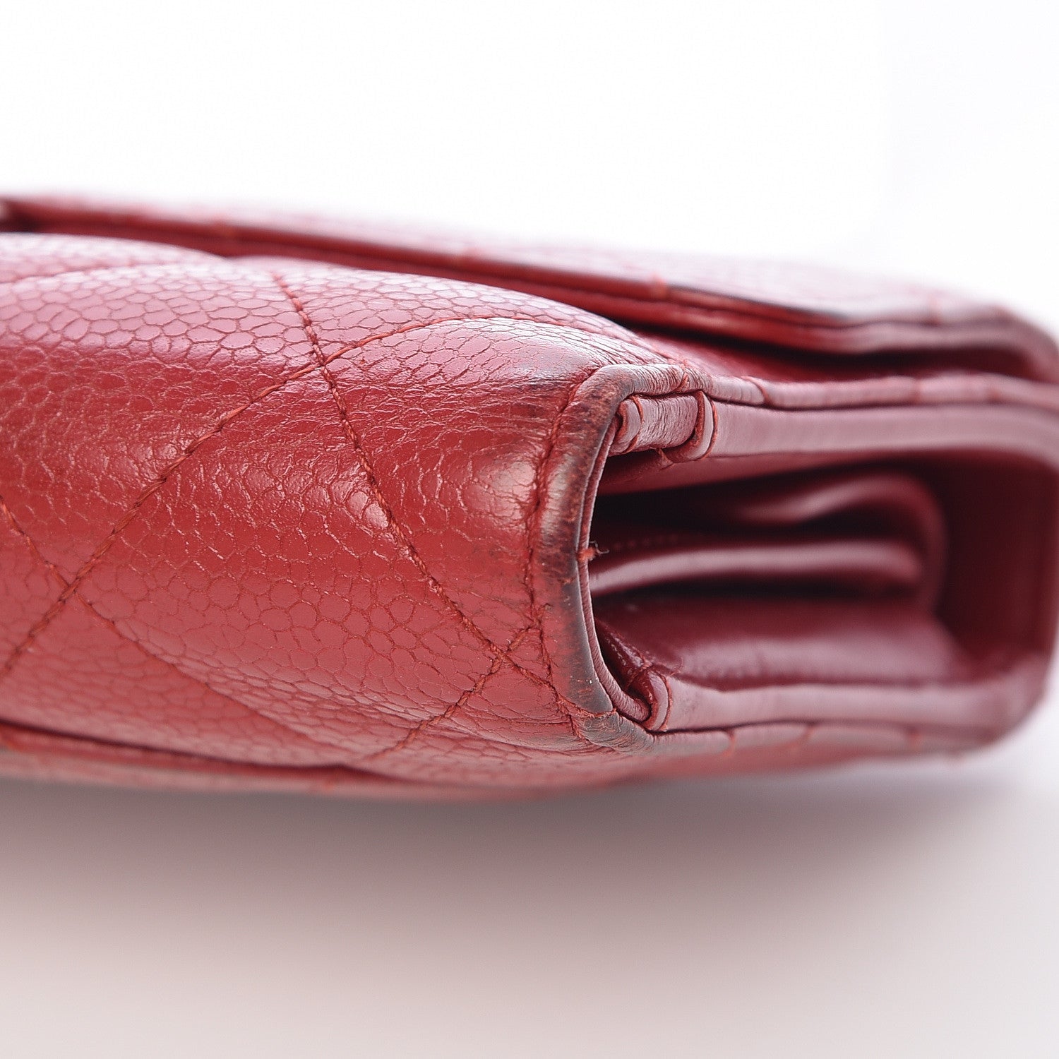 Chanel Caviar Quilted Large Flap Wallet Dark Red 21 of 24