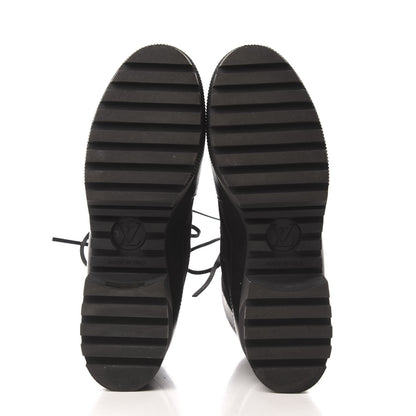 Louis Vuitton Suede Calfskin Monogram LV Black Heart Laureate Platform Desert Boots 38.5 Black 5 of 8