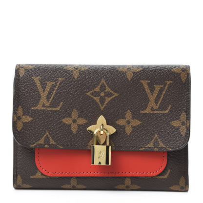 Louis Vuitton Monogram Flower Lock Compact Wallet Coquelicot 1 of 8