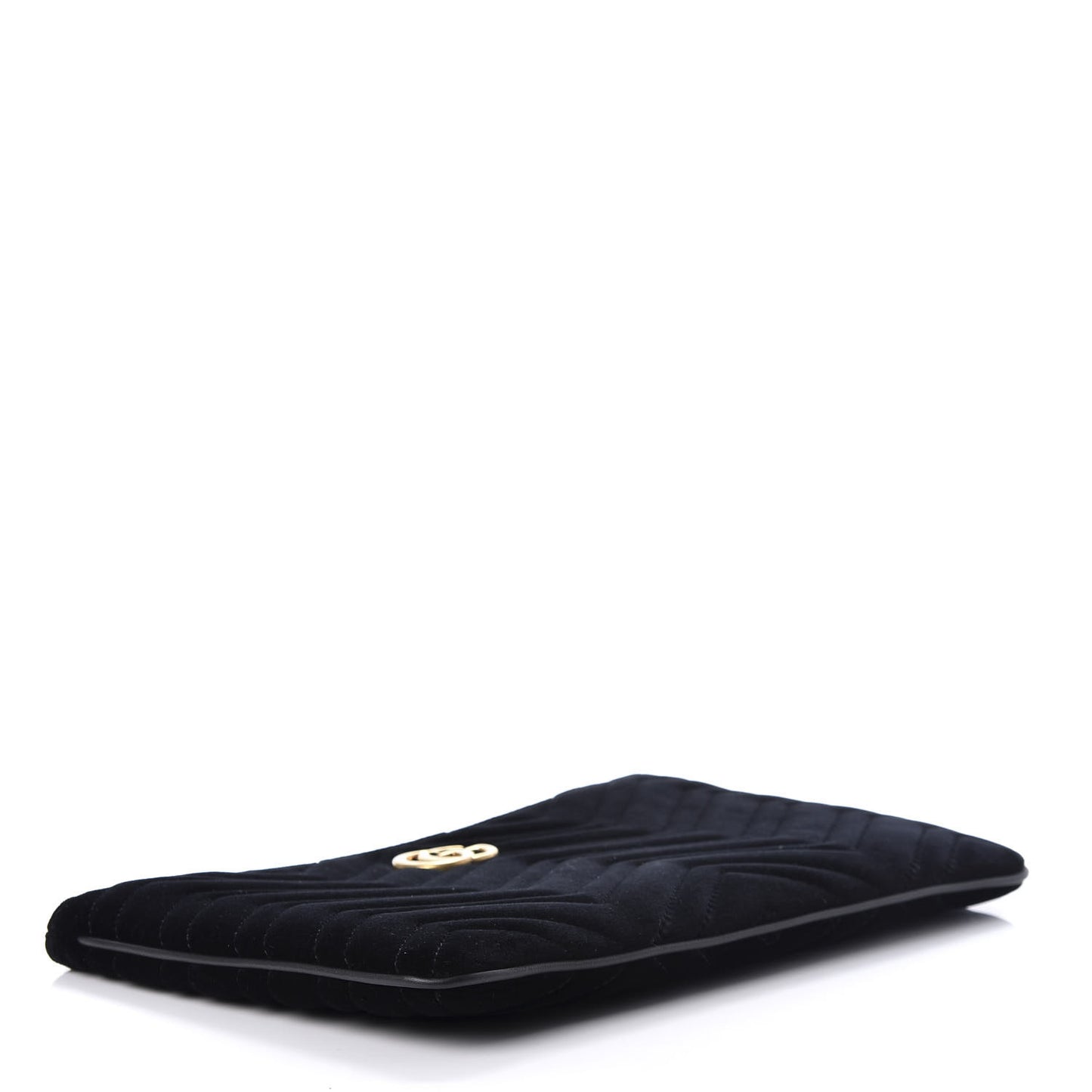 Velvet Matelasse GG Marmont Zip Pouch Black