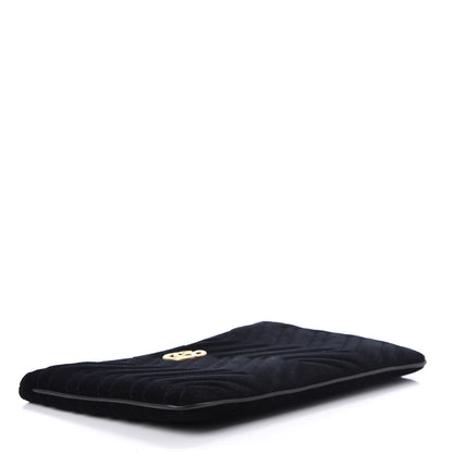 Gucci Velvet Matelasse GG Marmont Zip Pouch Black 4 of 9