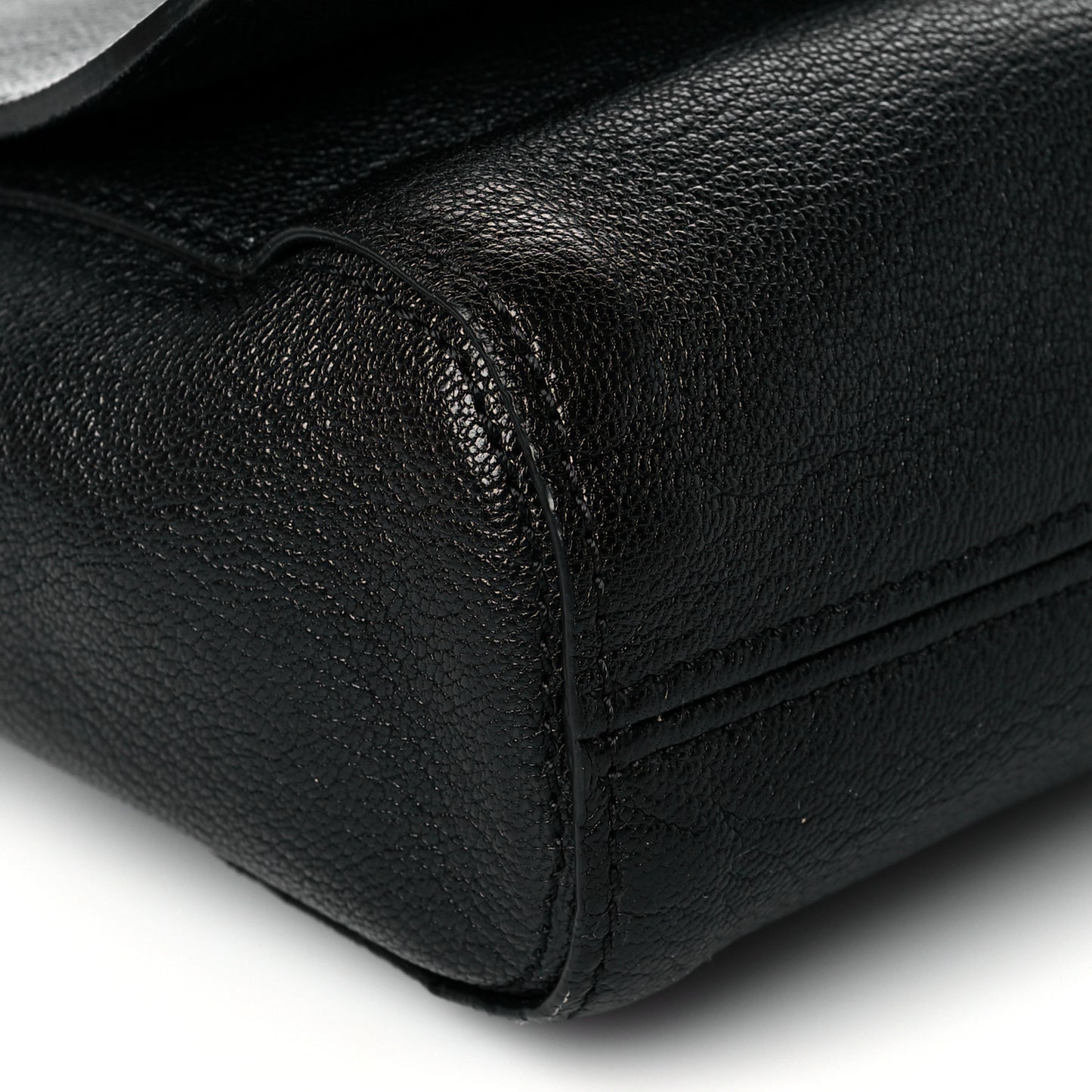 Glossy Goatskin Small Lily Flap Black
