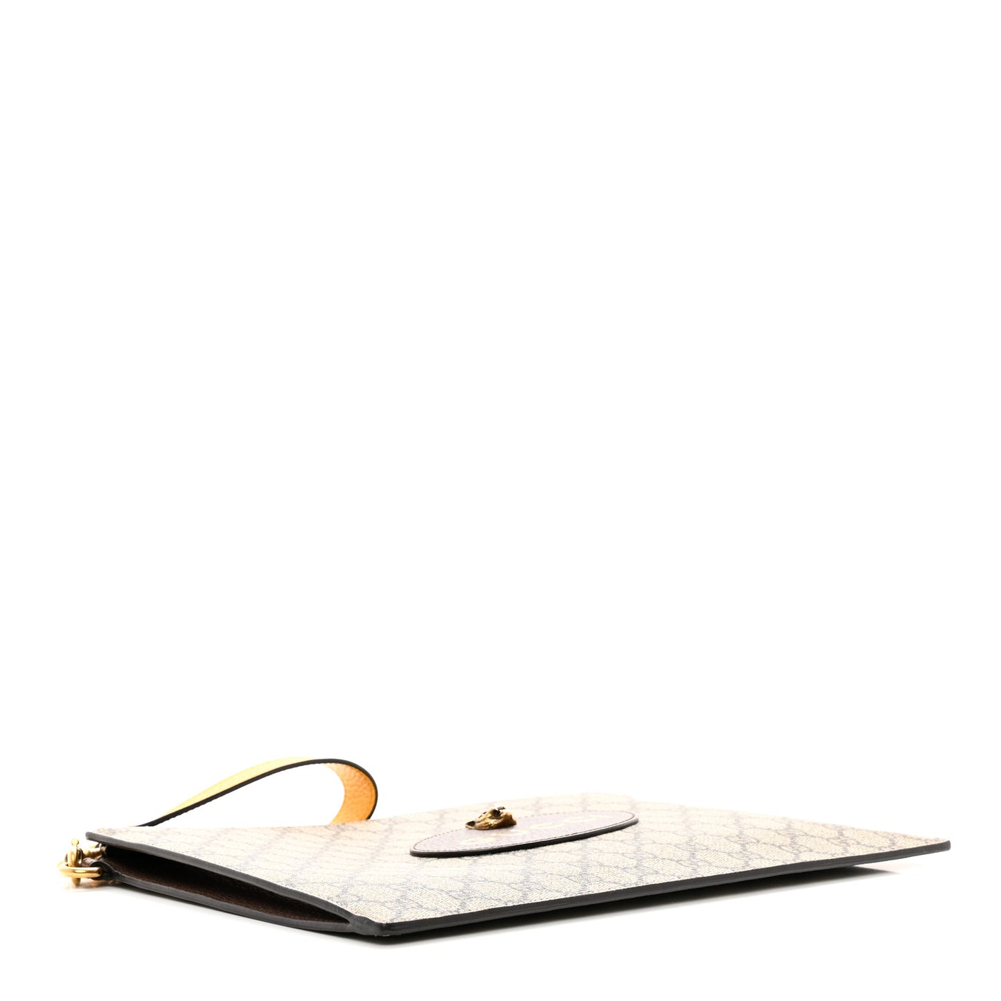 GG Supreme Monogram Neo Vintage Zip Wristlet Pouch Beige New Acero Crop