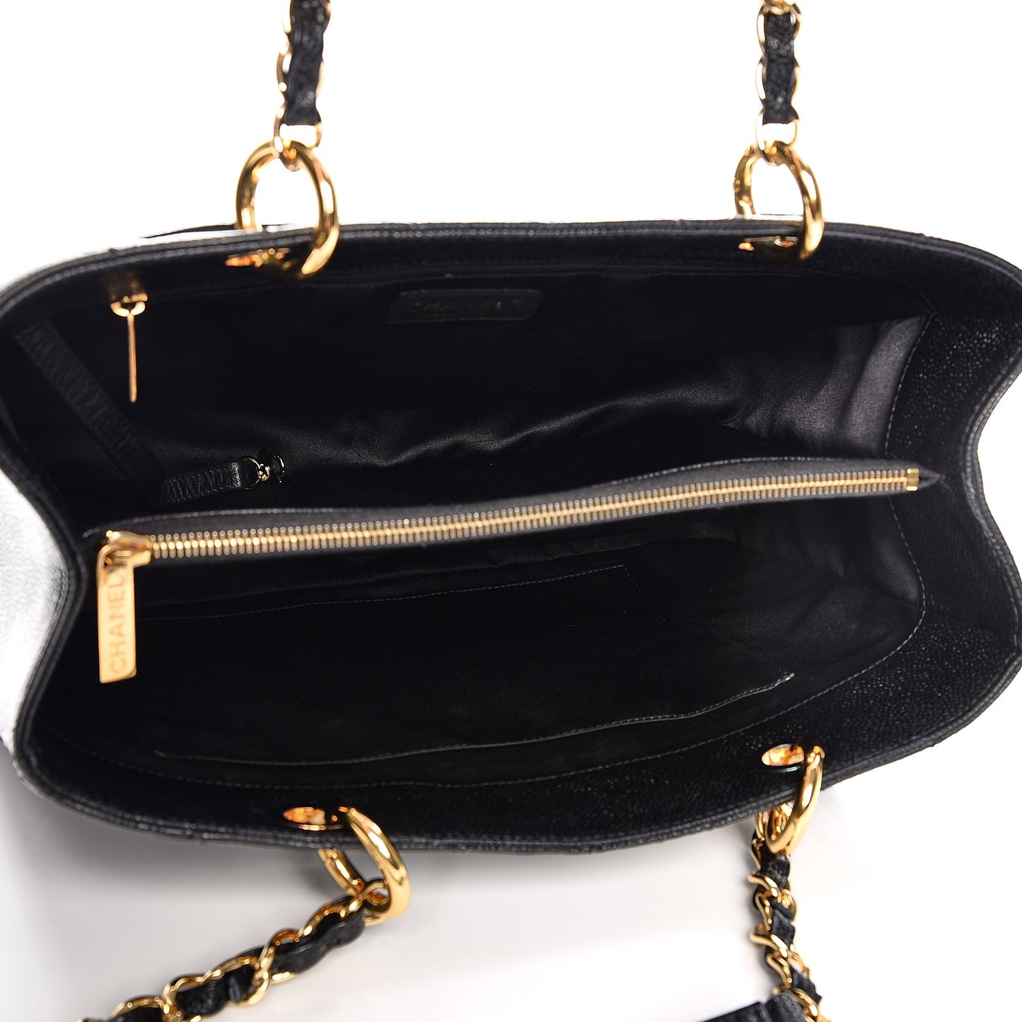 Caviar Quilted Grand Shopping Tote GST Black