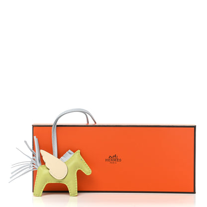 Hermes Milo Lambskin Grigri Rodeo Pegase Horse Bag Charm PM Jaune Bourgeon Bleu Brume Nata 5 of 5