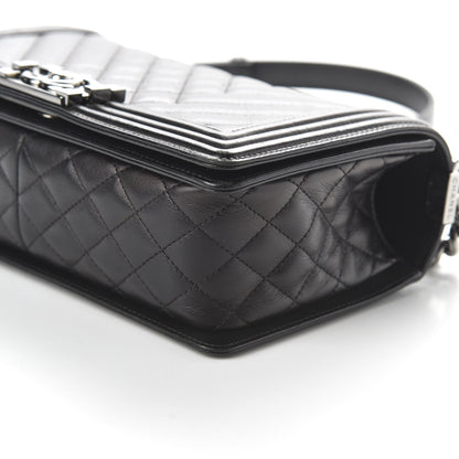 Chanel Lambskin Chevron Quilted Medium Boy Flap Black 7 of 10