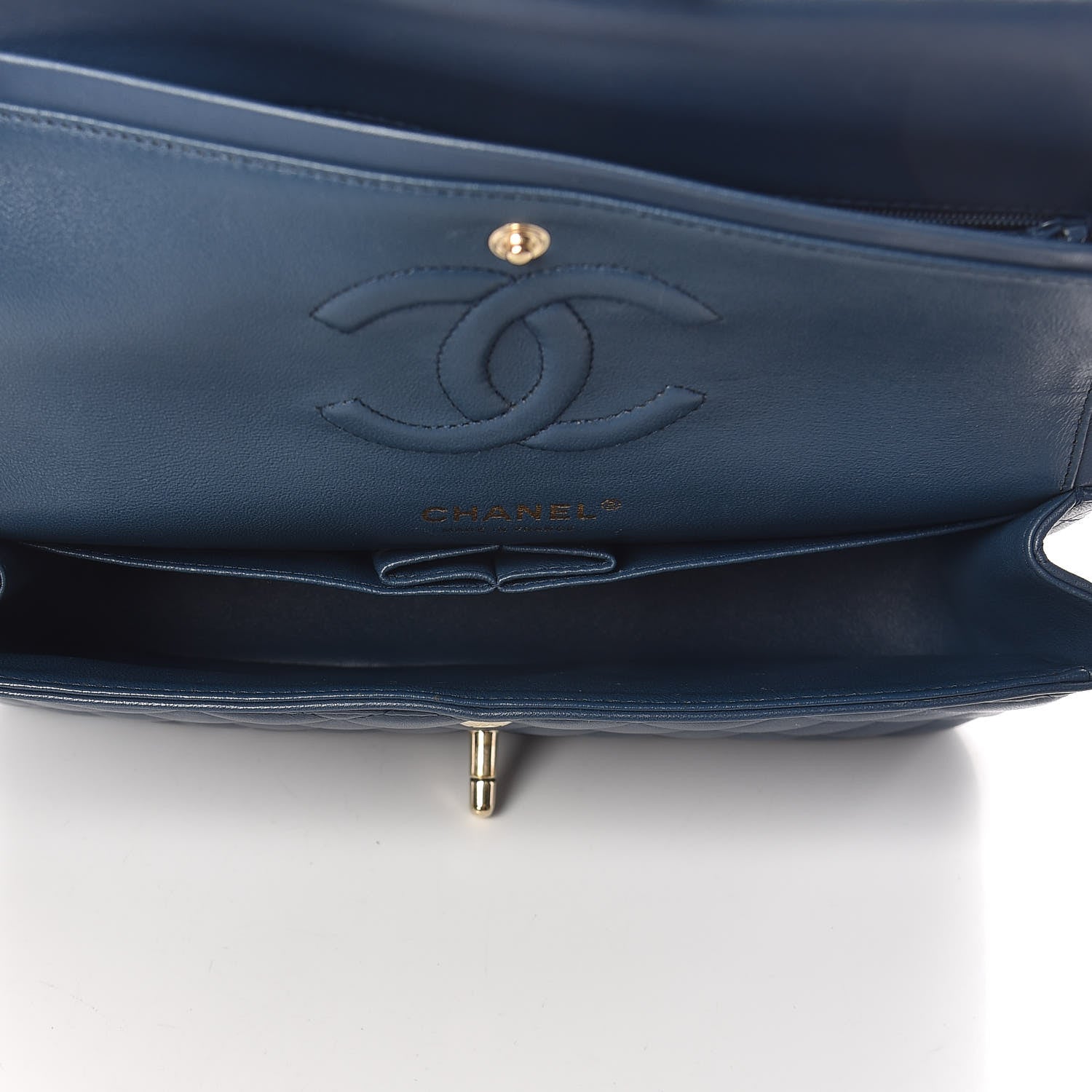 Chanel Lambskin Quilted Medium Double Flap Blue 7 of 10