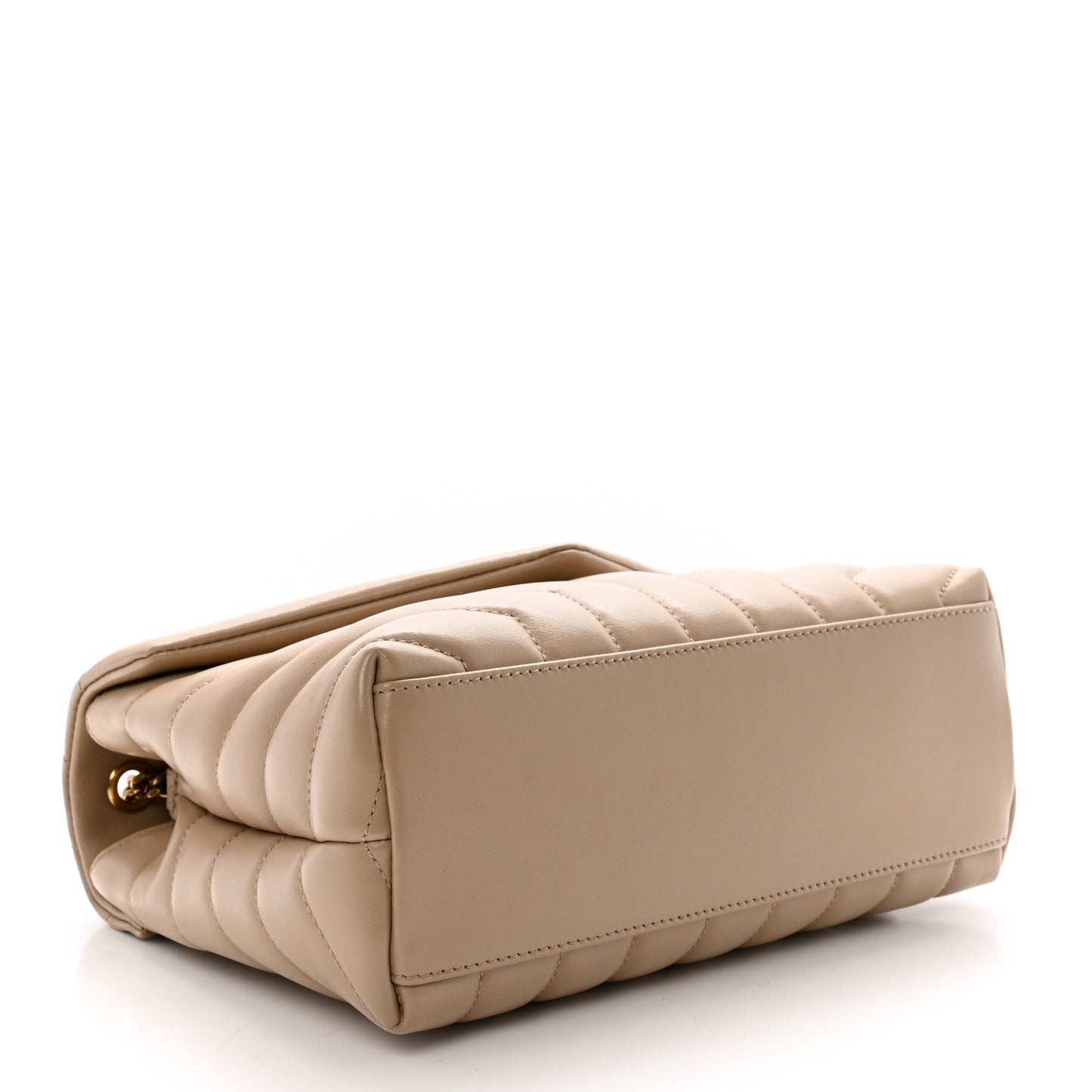 Calfskin Y Quilted Monogram Small Loulou Chain Satchel Dark Beige