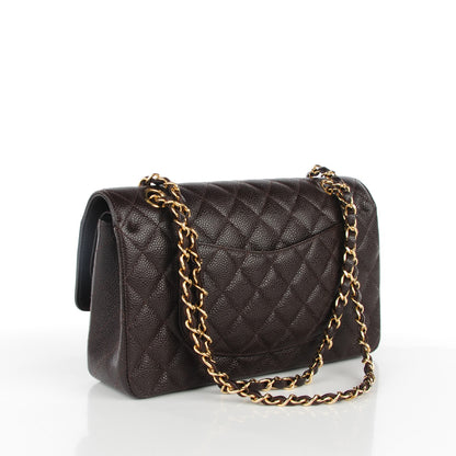 Chanel Caviar Quilted Medium Double Flap Dark Brown 3 of 8