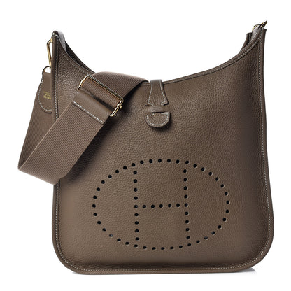 Hermes Taurillon Clemence Evelyne III PM Etoupe 1 of 9